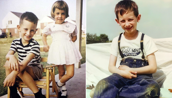 Стивен Спилберг в детстве со своей сестрой. 