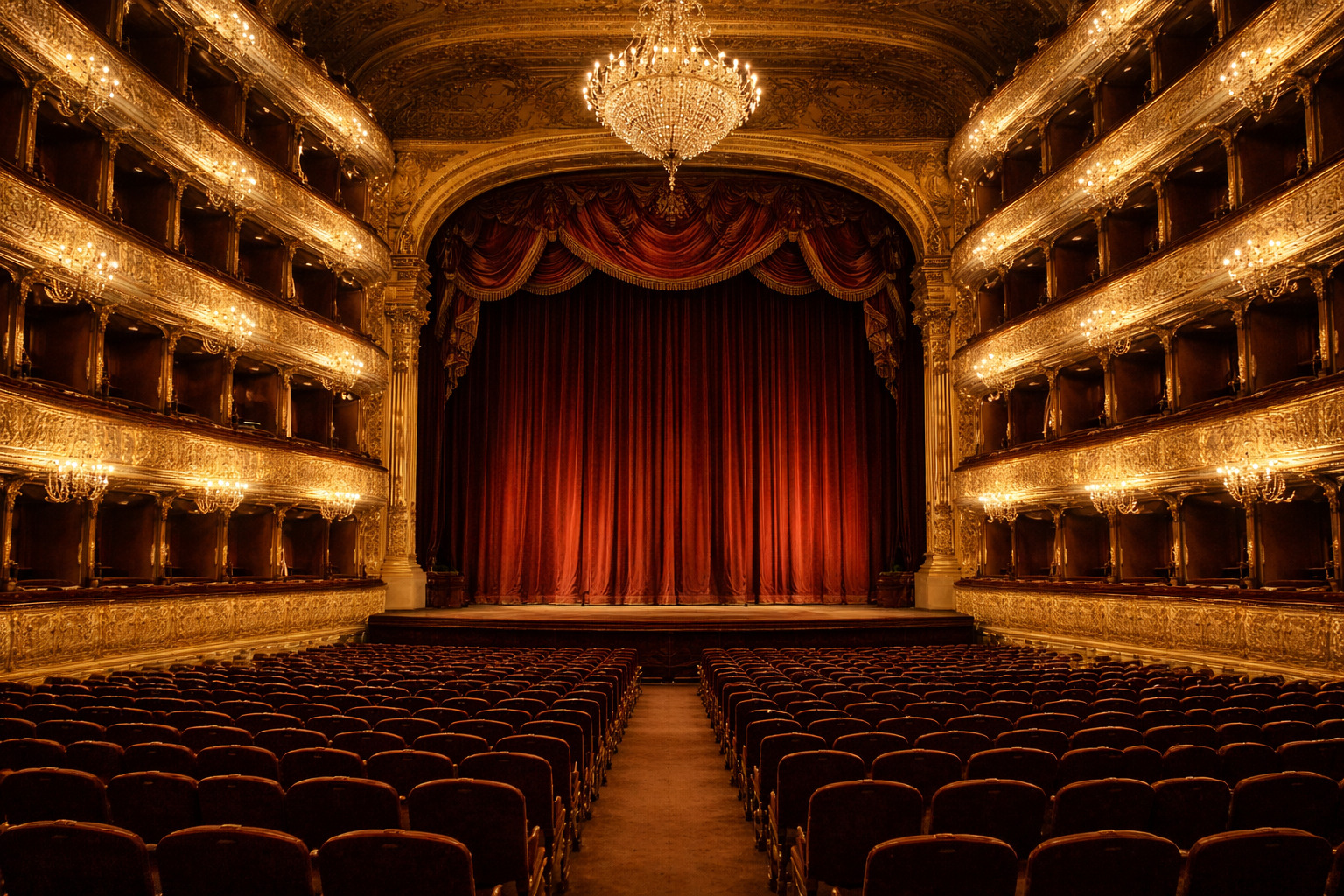 Зал Театра Вахтангова перед началом показа Зал Театра Вахтангова перед началом показа