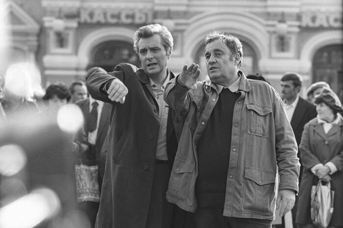 Кадр со съёмок фильма «Вокзал для двоих».