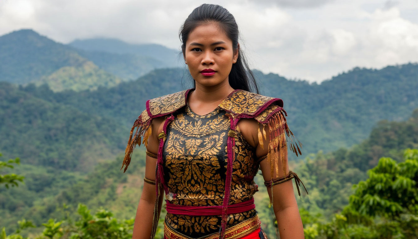 Так могла бы выглядеть одлна из телохранительниц короля Таиланда. Так могла бы выглядеть одлна из телохранительниц короля Таиланда.