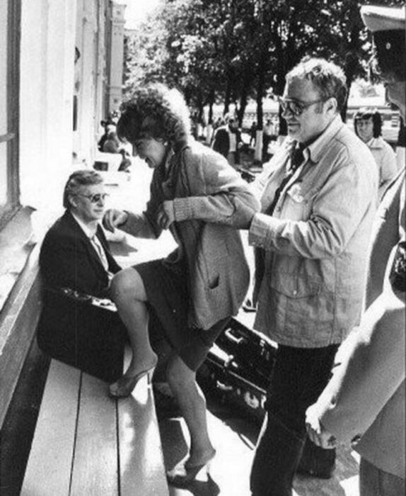 Кадр со съёмок фильма «Вокзал для двоих».