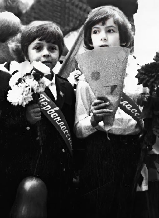 Леонид Барац и Ростислав Хаит в детстве.