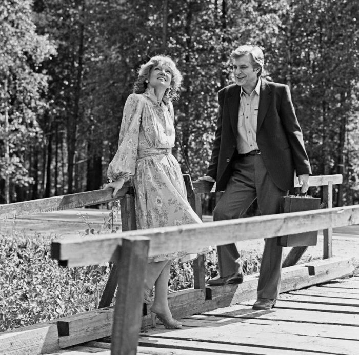 Кадр со съёмок фильма «Вокзал для двоих».