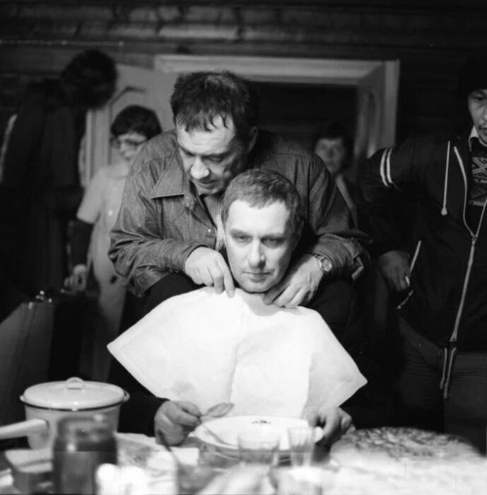 Кадр со съёмок фильма «Вокзал для двоих».