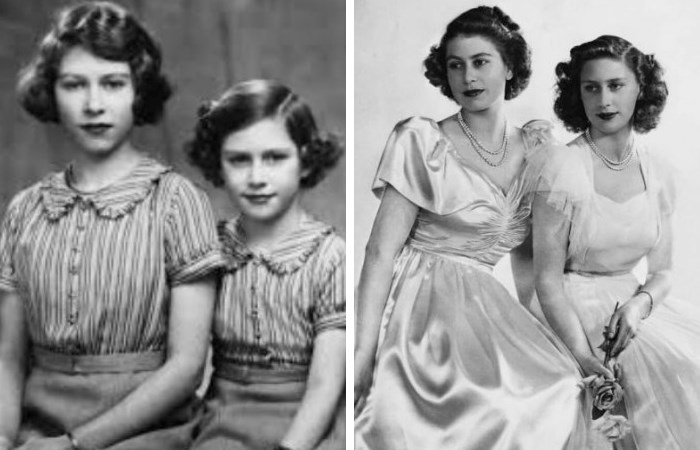 Две сестры принцесса Елизавета и принцесса Маргарет Две сестры принцесса Елизавета и принцесса Маргарет