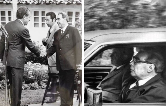 Брежнев и Никсон во время визита Генсека в США Брежнев и Никсон во время визита Генсека в США