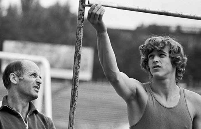 Владимир Ященко и тренер Василий Телегин