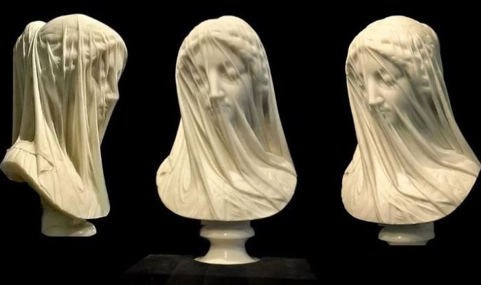 Скульптура Дева под вуалью в разных ракурсах