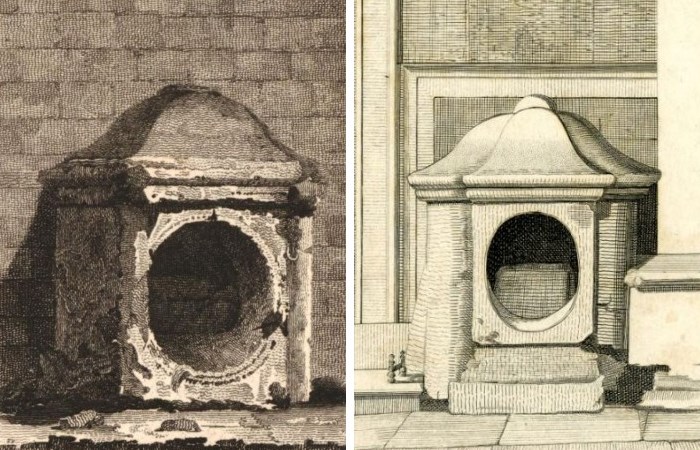 Изображения Лондонского камня на гравюрах прошлых веков