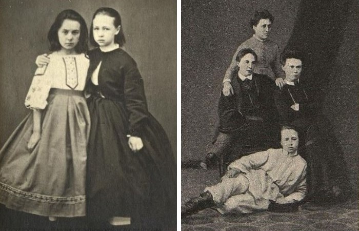 Софья Перовская в детстве и юности с подругами