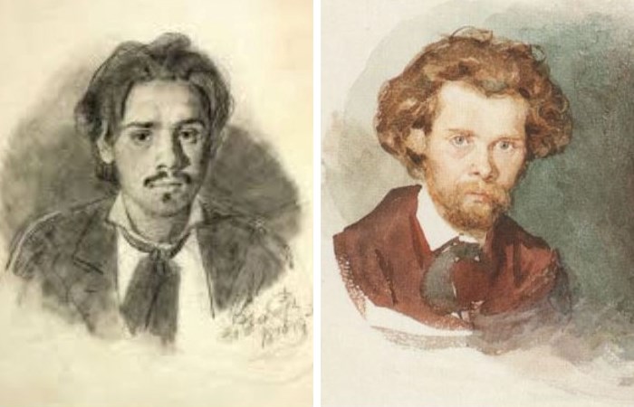 Автопортреты Василия Сурикова в юные годы