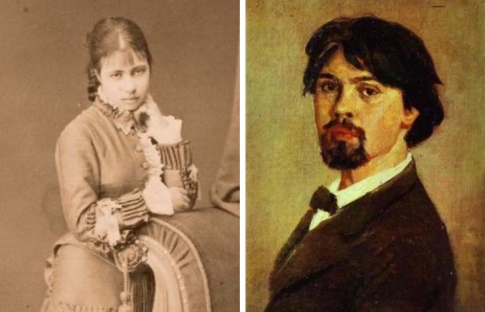 Василий Суриков и его супруга Елизавета Шаре