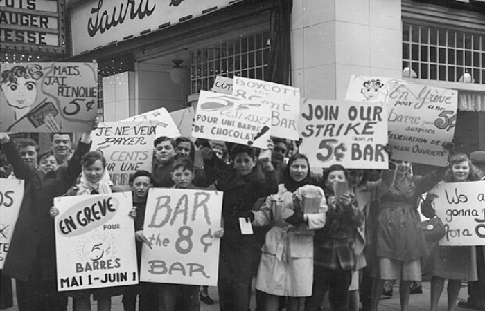 Забастовка детей в Канаде в 1947 году.