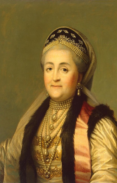 Екатерина 2 в кокошнике и кафтане. Екатерина 2 в кокошнике и кафтане.