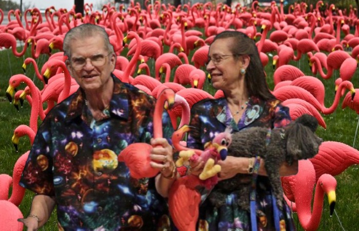 Доналд Федерстон, создавший пластмассового фламинго. Доналд Федерстон, создавший пластмассового фламинго.