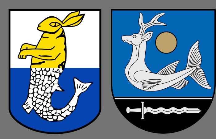 Герб с зайцем в Польше, с оленем - в Литве.