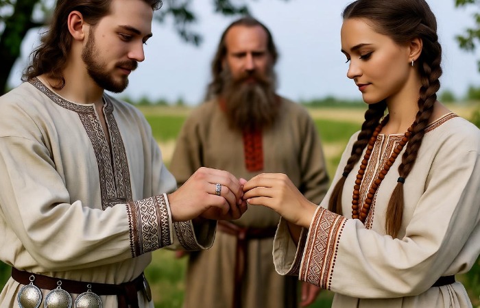 Как жених и невеста на Руси обменивались обручальными кольцами и зачем они это делали 3 раза