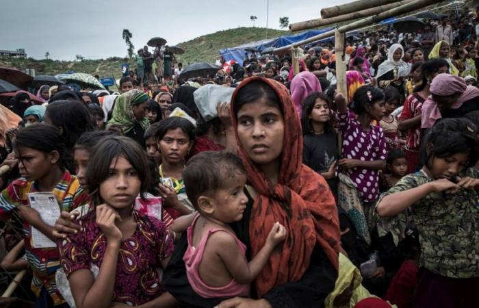 Беженцы рохинджа во время конфликта с буддистами. / Фото: wsws.org