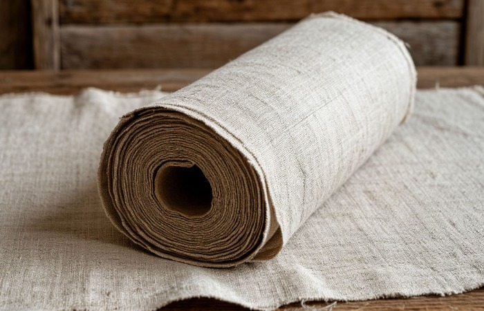 Льняная ткань, пестрядь, полотно.