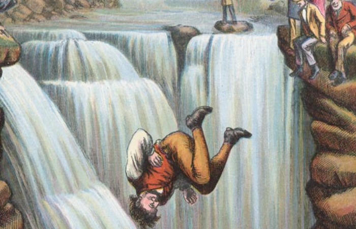 Прыжок Сэма с Ниагарского водопада.