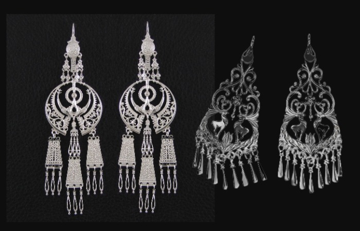 Серьги, в которых каждый орнамент имеет свое значение.