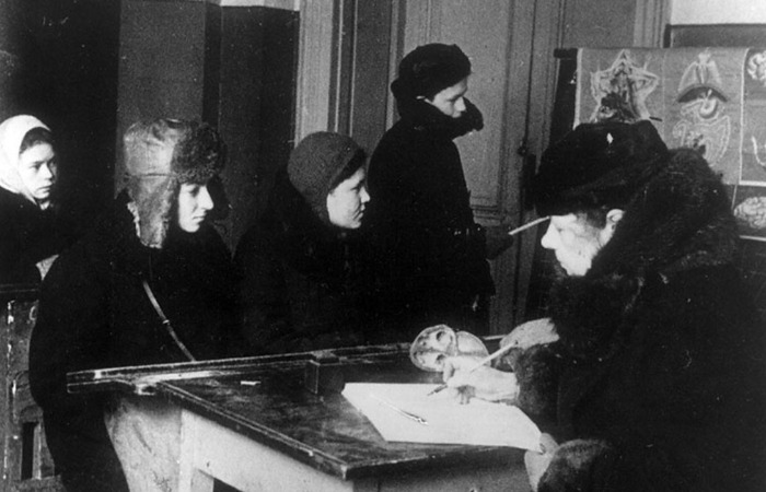 Школа в блокадном Ленинграде.