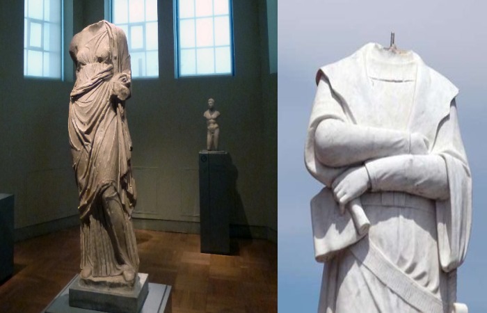 Во время лепки статуям иногда специально делали съемные головы.