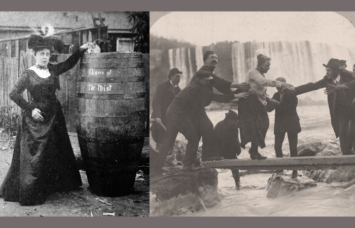 Энни Тейлор в бочке спустилась с Ниагарского водопада.