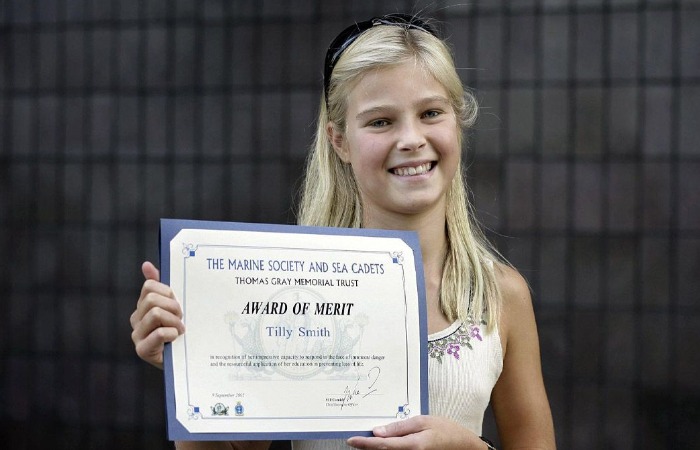 Тилли Смит награждена за спасение людей от цунами.