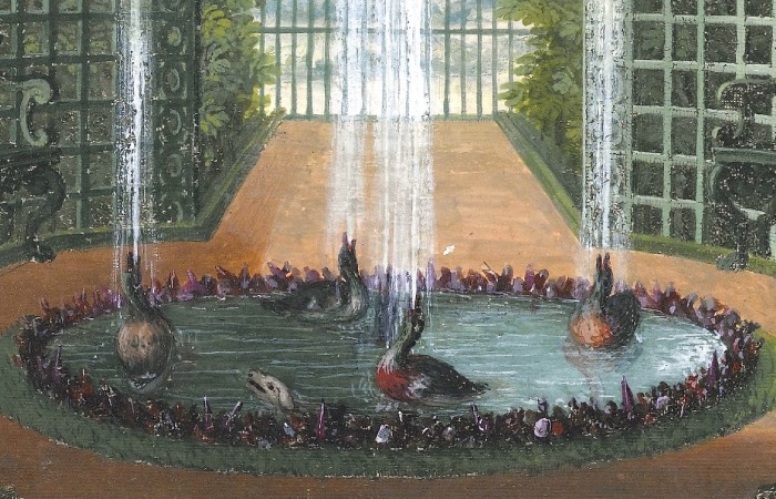 Фонтан с утками и пуделем в Версале. Фонтан с утками и пуделем в Версале.