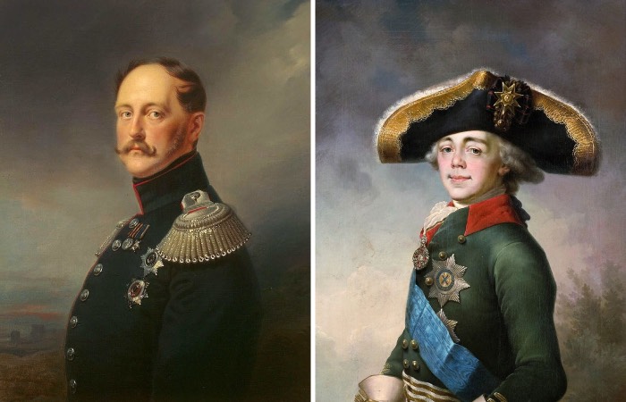 Николай Первый и его отец Павел Первый.