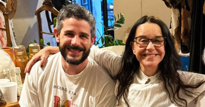 Люселия Сантуш с сыном Педро.