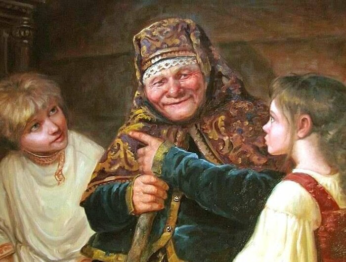 Бабка передавала знания юному поколению. 