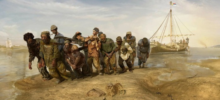 Cамая известная картина про бурлаков принадлежит кисти Репина.