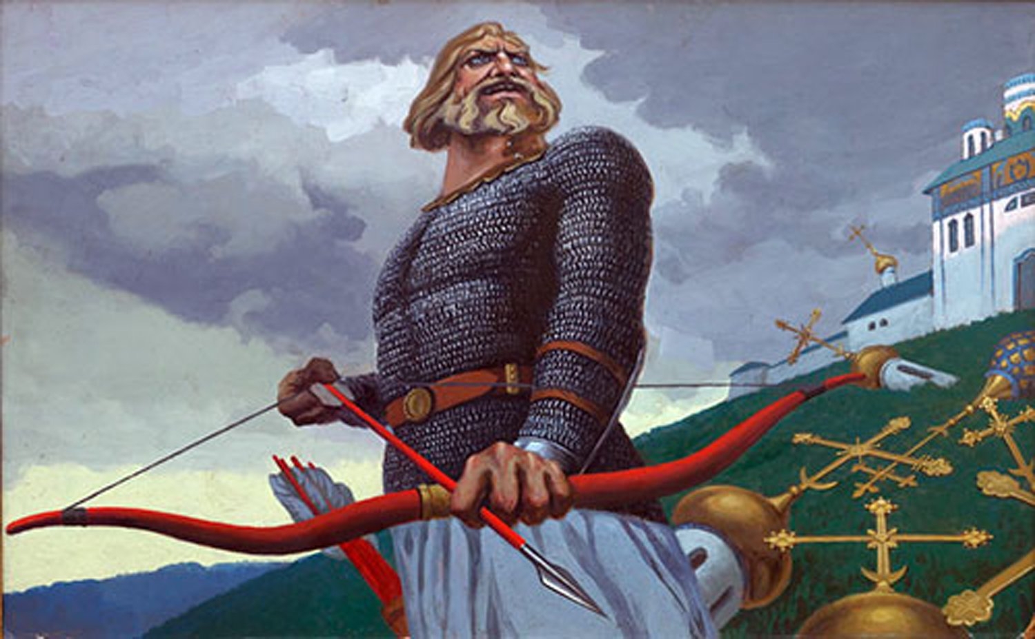 Подростков учили владеть луком и увертываться от стрел.