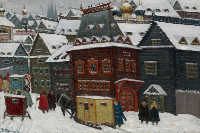 Летом 1604 года люди ездили  по Москве на санях.