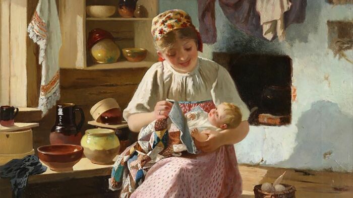  В старину считалось, что муж должен разделять страдания жены во время родов.