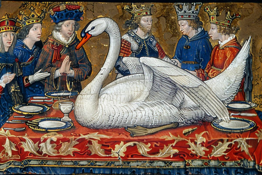 Жареный лебедь считался признаком роскоши.
