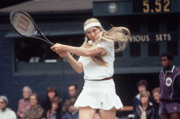 Андреа Йегер, 16 лет, участвует в Уимблдоне в 1981 году Андреа Йегер, 16 лет, участвует в Уимблдоне в 1981 году