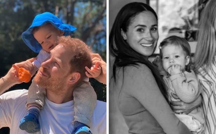 Арчи Маунтбеттен-Виндзор и мисс Лилибет Маунтебттен-Виндзор с папой и мамой