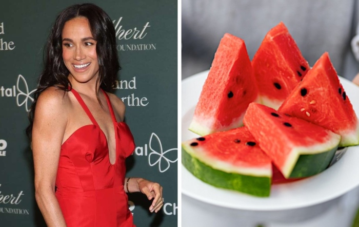 Меган Маркл готовит из арбузов закуски и салат