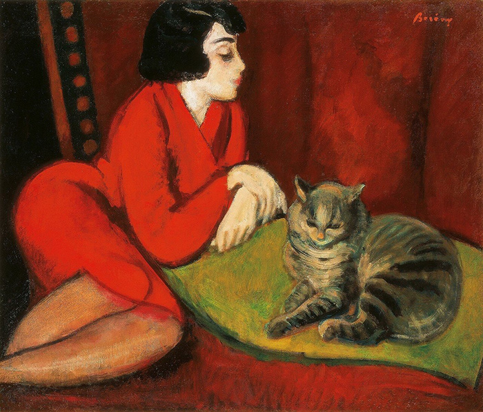 Картина Роберта Береньи «Женщина с котом», 1927 год. Картина Роберта Береньи «Женщина с котом», 1927 год.