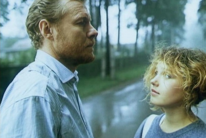 С Виталием Соломиным в фильме "Зимняя вишня 2"