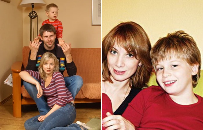 Дарья Юрская и Алексей Лебедев с сыном Георгием.