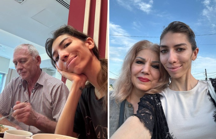 Марина Пономарева с родителями.