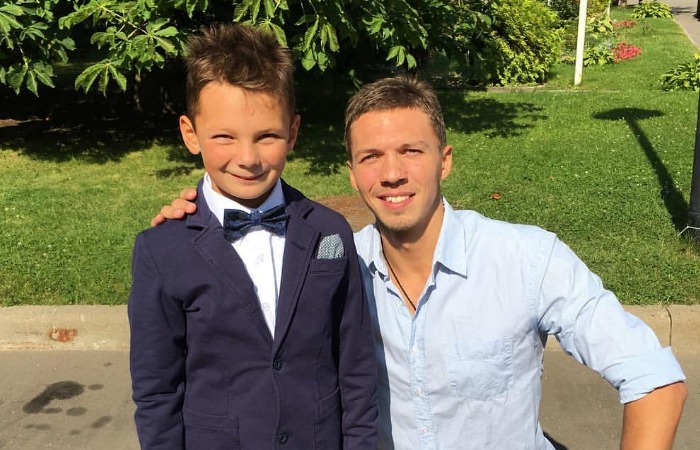 Дмитрий Соловьев с сыном. Дмитрий Соловьев с сыном.