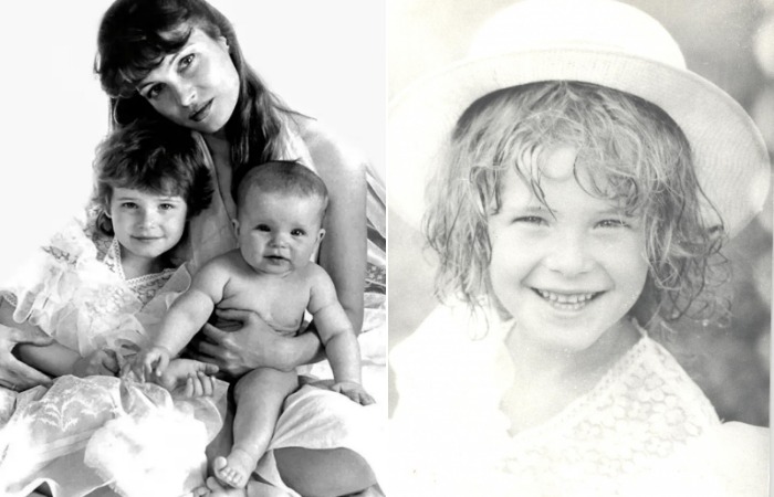Анна Пескова в детстве с мамой и младшей сестрой Александрой.