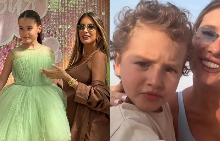 Кэти Топурия с Оливией и Адамом.