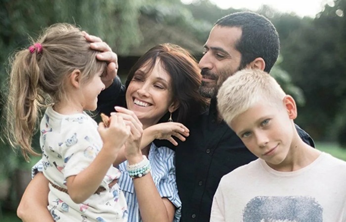 Анастасия Цветаева с мужем и детьми.