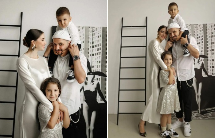 Дмитрий Позов с семьей.